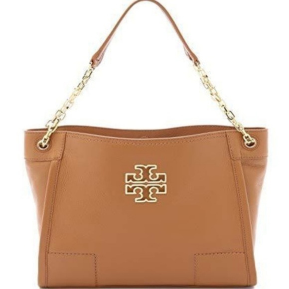 NWT Tory Burch Slouchy Tote Bark Leather Shoulder - Picture 7 of 7
